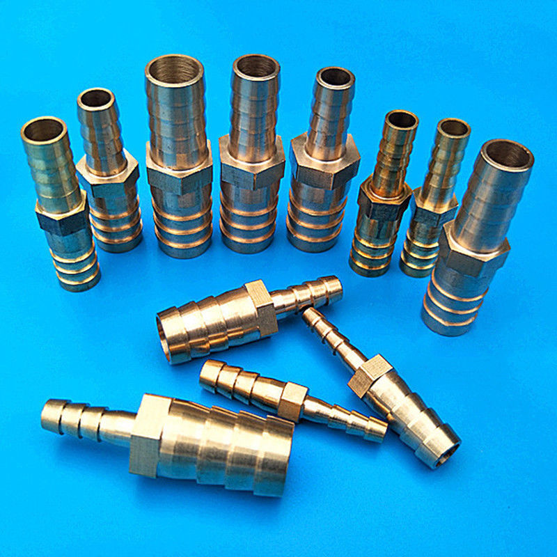 Fuel Line Connector Brass Reducing Hose Joiner Straight Barb Splicer Connector Water Pipe Fittings E Brass Hose Connector - Foto 6