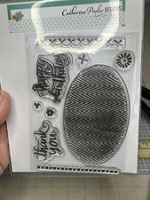 Catherine Pooler Cling Stamp Set - Chevron Cheer - Thank you / Birthday