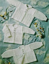 Baby Knitting Pattern for Matinee Jacket in dk & 4ply to fit prem-2yrs B19