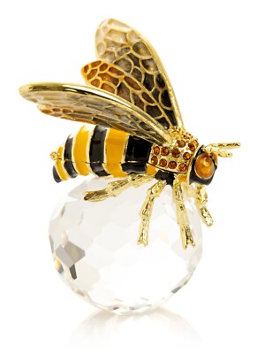 Keren Kopal Bee on a crystal ball Trinket box Decorated with Austrian Crystals
