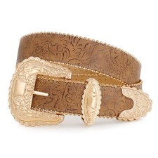 Floral Print Western Belts for Women Cowgirl Cowboy Country Leather Belt Fashion