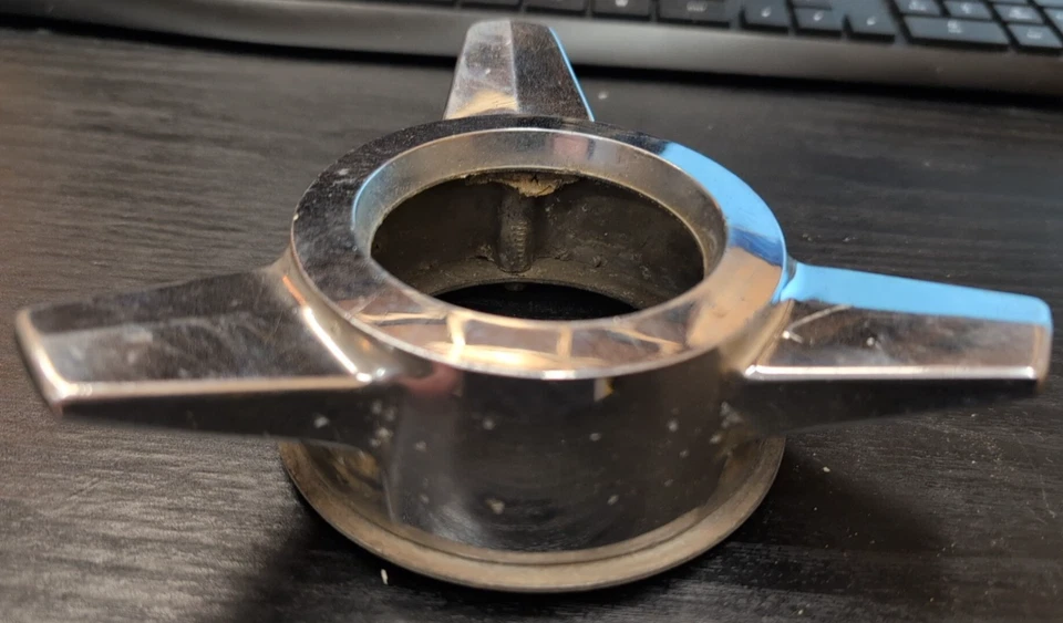 Vintage Ford Galaxie 890050-1 Chrome Spinner Tri-Bar Wheel Center Hubcap - Image 4 of 4