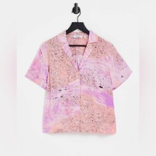Other Stories marble print shirt in multi