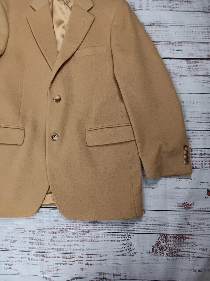 Chaqueta Blazer Botany 500 Beige Para Hombre 40 R Tostado 100% Cabello Camel Abrigo Deportivo  Foto 4 de 4
