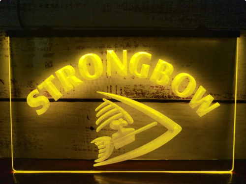 Custom Made strongbow cider beer bar pub man cave Neon glow effect Sign light - Afbeelding 1 van 2
