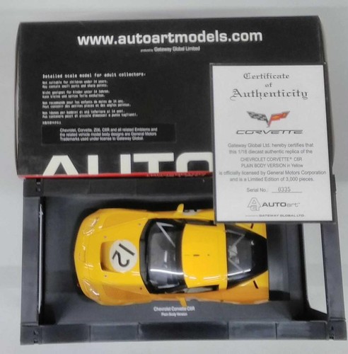 Autoart Yellow Chevrolet Corvette Plain Body Model - Used, Paint Chips - Picture 6 of 7