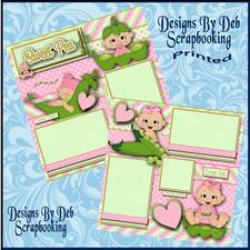 SWEET PEA GIRL Premade Scrapbook Pages Paper Piecing printed layout DBDS