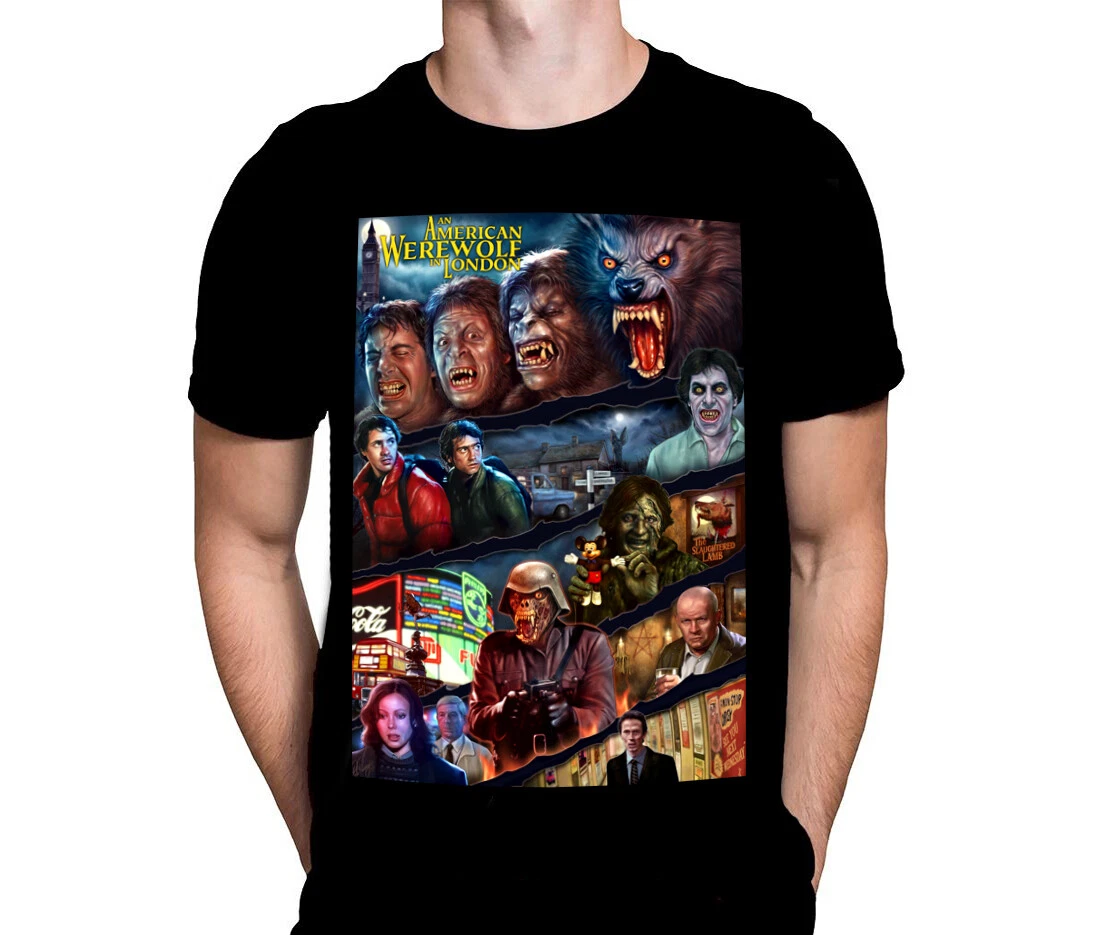 80's Horror Halloween T-Shirt - AN AMERICAN WEREWOLF MONTAGE - Sizes S - 4XL
