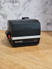 Vintage Polaroid Sun 600 LMS Instant Film Flash Land Black Camera With Strap