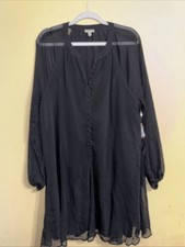 Little black Dress Sheer Sleeves, Shoulders And Hem By Joie Size XL NWT