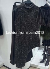 ZARA NEW WOMAN ZW COLLECTION ASYMMETRIC SEQUIN TOP BROWN XS-XL 9752/108/700