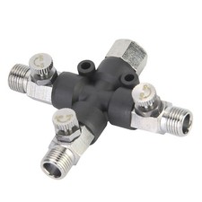 1/8 Three Way Metal Air Hose Splitter Airbrush Fitting Connecting Accessories