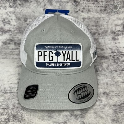 NWT Columbia PFG Yall Trucker Patch Snap Back Unisex High Crown Grey CU7699-020