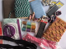 JOB LOT 171: VINTAGE threads, ribbon, braid, buttons  more