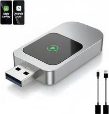 2 in 1 Wireless Adapter for CarPlay/Android Auto-Compatible with iOS 10+ & Andro