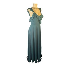 NWT Women M Lulu's Adoring Glances Green Ball Gown Maxi Ruffled Dress Bridesmaid