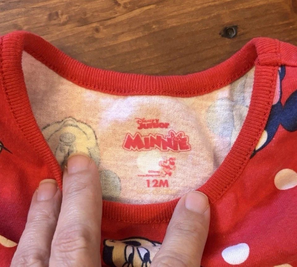 Vestido Disney Minnie Mouse Rojo y Blanco Lunares Personaje Talla 12 Meses Foto 2 de 4