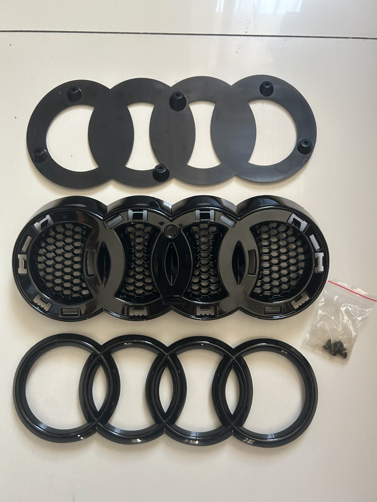 Bracket Holder for Audi Emblem Ring Logo Badge honeycomb grill A1 A3 A4 A5 Q5 Q7