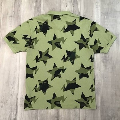 BAPE STA Poloshirt grün ein Badeaffe Stern NIGO Gr.L