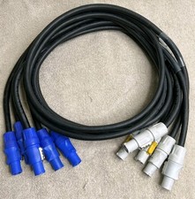 Lot Of 5 Neutrik Powercon Grey To Blue 5 Ft Extension Cable 20A 250