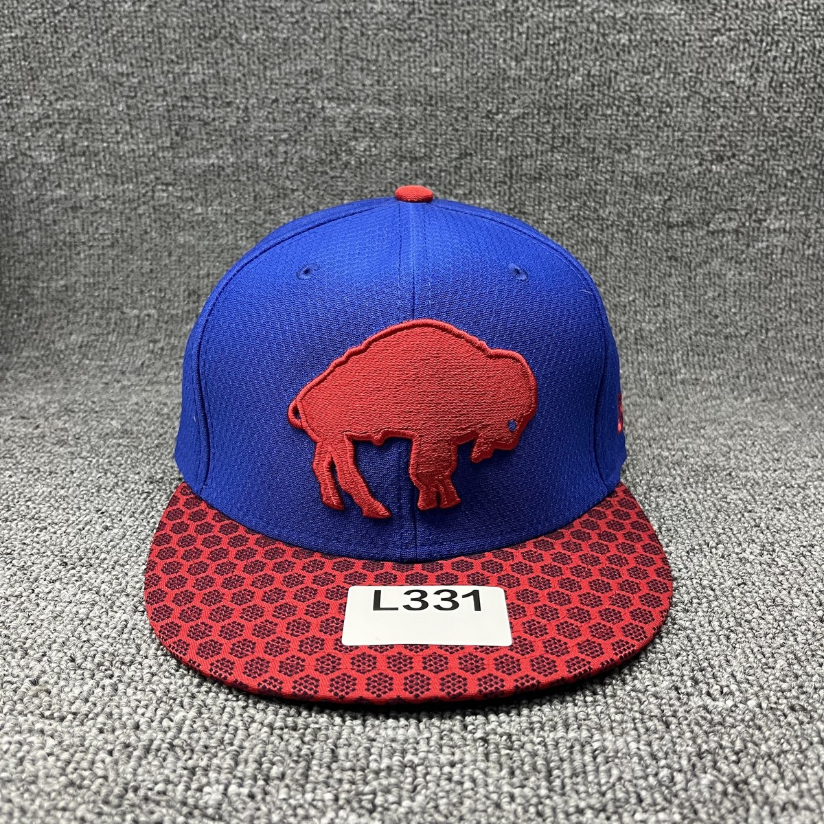 New Era 59FIFTY Buffalo Bills NFL Fitted Hat 6 7/8 Blue Red Geometric Pattern