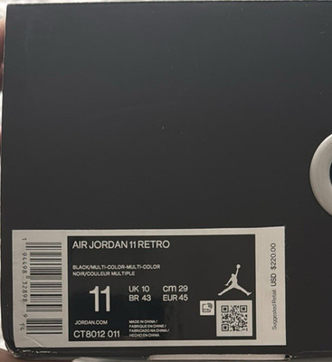 Jordan Air Jordan 11 Retro High Top Jubilee Black/White CT8012-011 2020