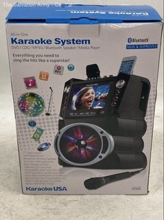 Karaoke USA GF845 Black Portable All In One Karaoke System In Box