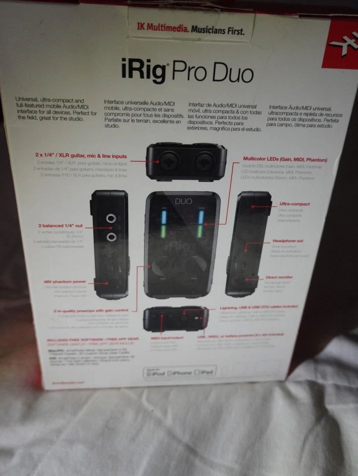 IK Multimedia iRig Pro Duo ---- Audio Midi Interface - Image 3 of 4