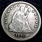 1891 SEATED LIBERTY QUARTER ............MIN. BID .01 & NO RESERVE!