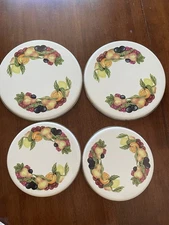 Vintage Regency Club Range Burner Covers 4 Pieces 2 Lg 2 Small Enamel Ivory 70s