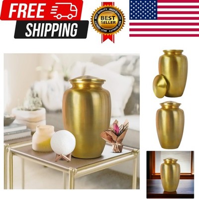 Lightnpro Elegant Engraved Aluminum Cremation Urn, Funeral Memorial with Secu...