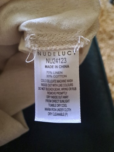 Nudelucy Linen Button Frond Skirt Size L - Picture 7 of 7