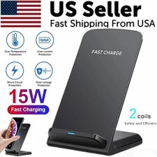 Wireless Fast Charger Charging Stand Dock For Samsung Galaxy iPhone Mobile