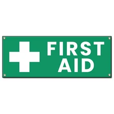 First Aid Cross Banner Concession Stand Food Truck Single Sided