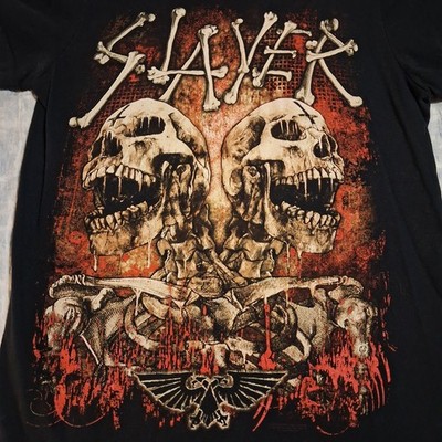 Slayer Band T Shirt Mens XS Extra Small Rock Tee Thrash Metal Bones Skull Cross