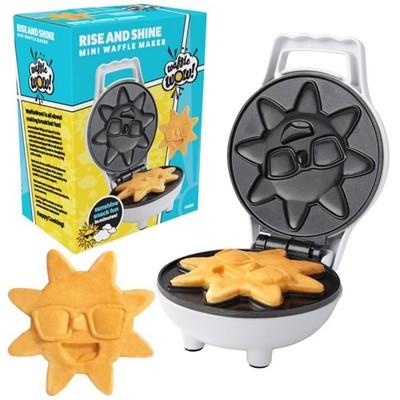 Rise & Shine Mini Sun Waffle Maker- Personal-Sized 4'' Sunshine Smile Individu...