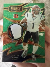 2025 Ja’Marr Chase Panini Select Green Sparks /5 Three Color Jersey Match