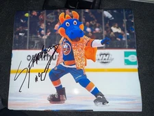 Sparky Dragon NY Islanders mascot signed 8x10 photo