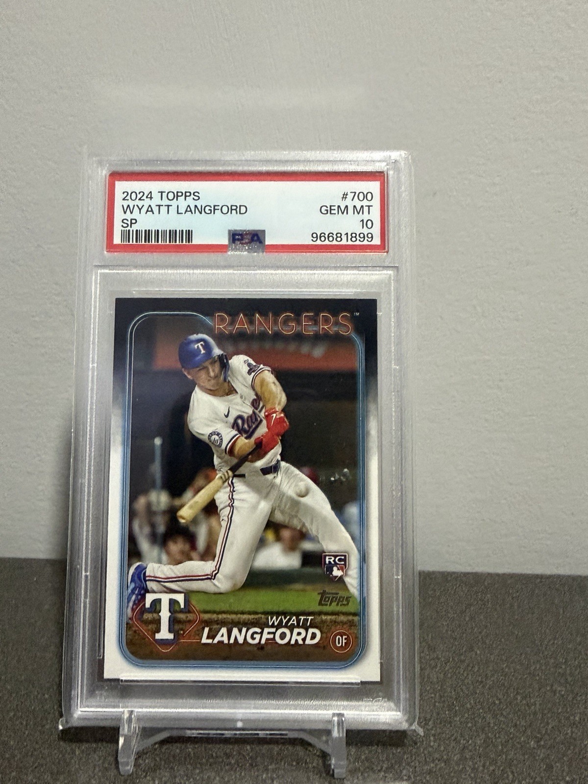 2024 Topps Series 2 Wyatt Langford #700 SP Rookie PSA 10 Texas Rangers