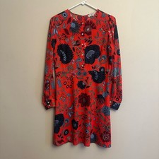Ann Taylor LOFT Red Floral Long Sleeve Mini Dress Size 4