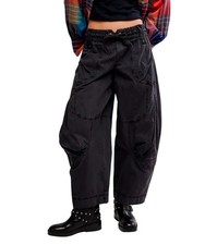 Free People Onset Cargo Pants Utility Y2K Parachute Relaxed Boho Womens M Black