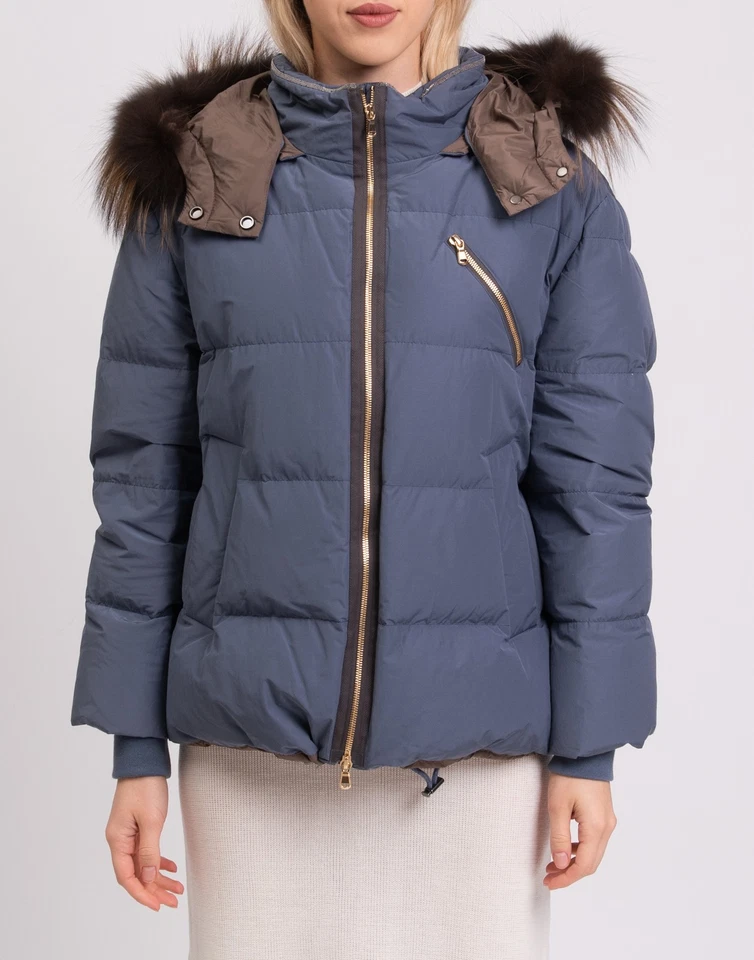 RRP €3790 BRUNELLO CUCINELLI Down Jacket IT42 US6 M Monili Beads Fox Fur Trim - Image 3 of 4