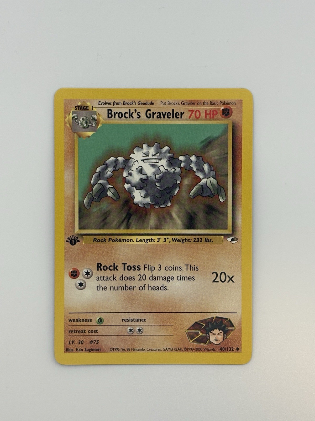 1st Edition Brock’s Graveler Gym Heroes 40/132 Pokemon TCG - NM