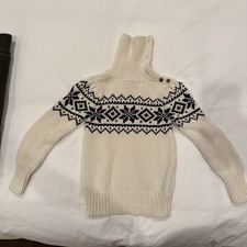 RALPH LAUREN kids Sweater Off White  Navy Turtleneck Size 5