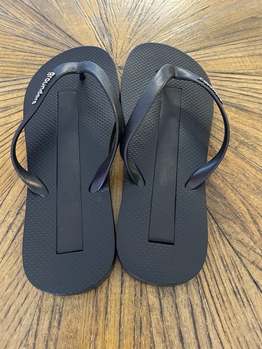Black Grounders Flip Flop Sandals EARTHING GROUNDERS BLACK GROUNDING FLIP FLOPS SANDALS MENS  main image 4