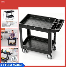 Utility Service Cart 2 Shelf 550 lb Capacity Heavy Duty Rolling Swivel Wheels