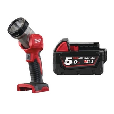 Milwaukee M18B5 18V 5,0Ah RedLithium-Ionen Akku & M18TLED Taschenlampe
