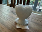 Degenhart Glass  Heart Sweetheart Toothpick Holder White Vintage