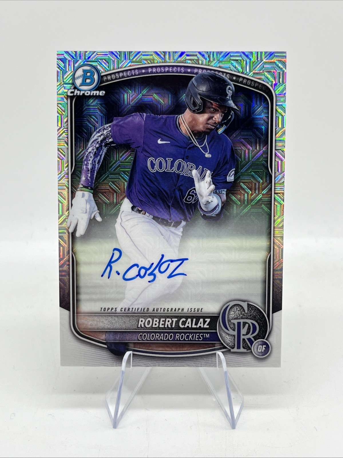 2025 BOWMAN MEGA ROBERT CALAZ MOJO CHROME REFRACTOR AUTO BMA-RC