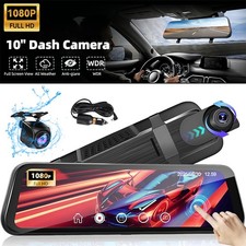 10"Dual Lens Spiegel Dash Cam Auto Rückfahrkamera 1080P Touchscreen Nachtsicht